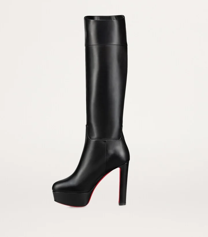 Christian Louboutin Loo Botta Alta Leather Knee-High Boots 130 - Image 5