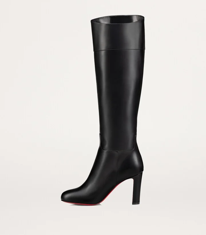 Christian Louboutin Loo Botta Leather Knee-High Boots 85 - Image 5