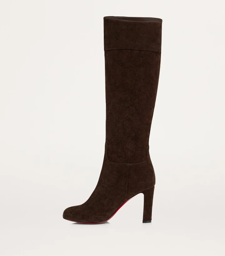 Christian Louboutin Loo Botta Suede Knee-High Boots 85 - Image 3