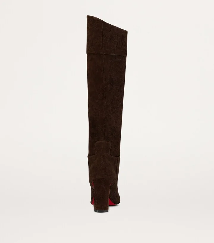 Christian Louboutin Loo Botta Suede Knee-High Boots 85 - Image 5