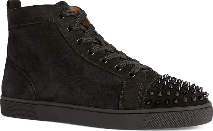 Christian Louboutin Lou Spikes Suede Sneakers