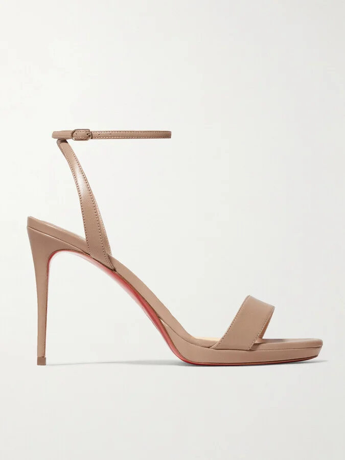 Christian Louboutin - Loubi Queen 100 Leather Sandals - Neutrals