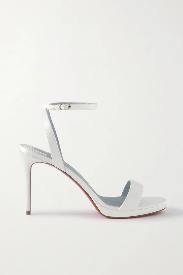 Christian Louboutin - Loubi Queen 100 Satin Sandals - White