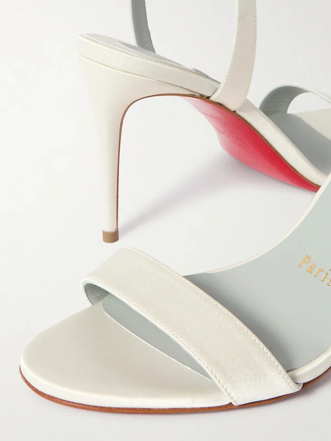 Christian Louboutin - Loubigirl 85 Satin Sandals - Off-white - Image 4