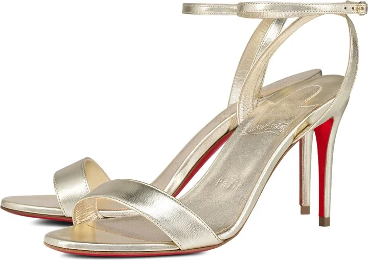 Christian Louboutin Loubigirl Metallic Leather Sandals 85 - Image 3