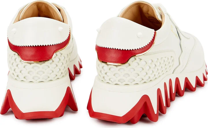 Christian Louboutin Loubishark Donna White Leather Sneakers - Image 3