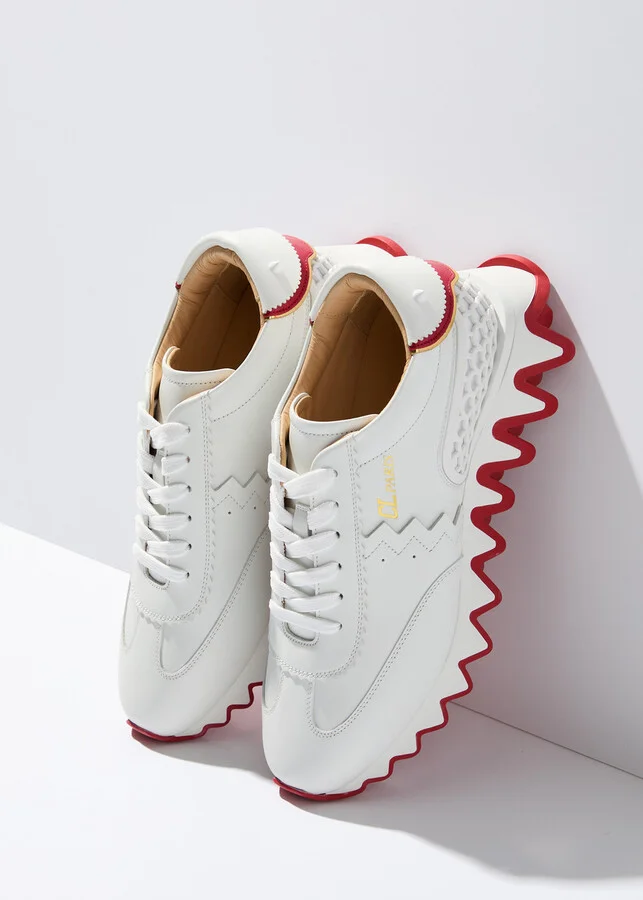 Christian Louboutin Loubishark Donna White Leather Sneakers - Image 6