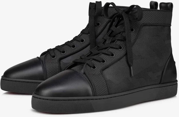 Christian Louboutin Louis Jacquard Leather Sneakers - Image 2