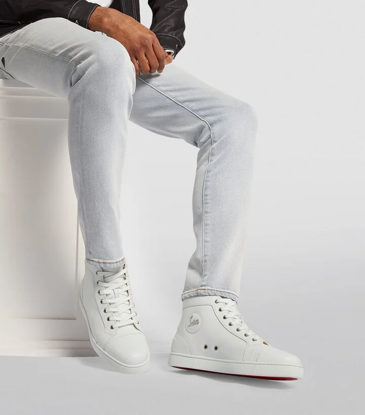 Christian Louboutin Louis Leather High-Top Sneakers - Image 2