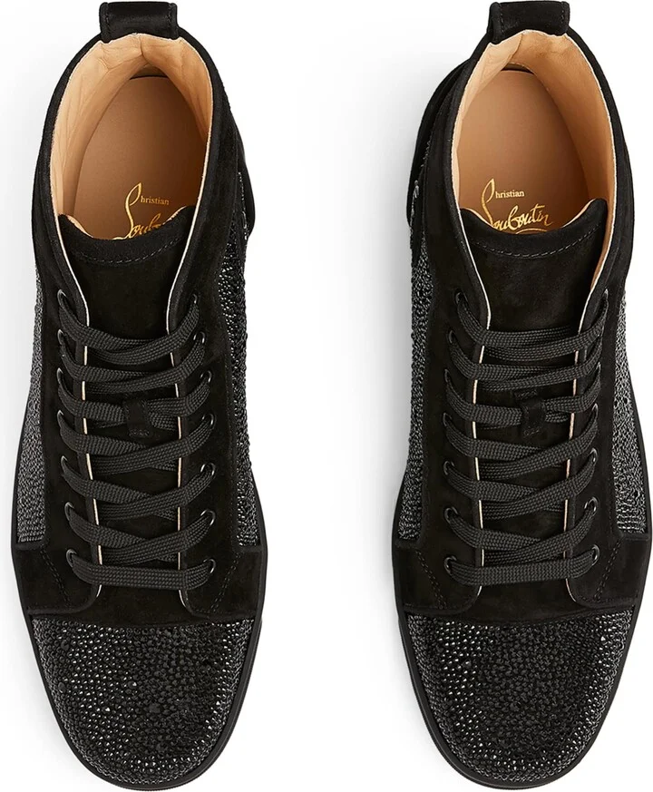 Christian Louboutin Louis Strass High-Top Suede Sneakers - Image 4