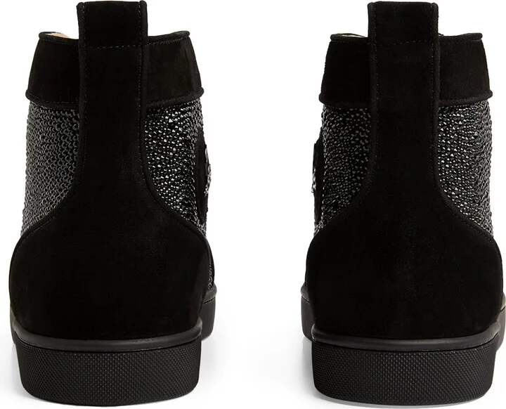 Christian Louboutin Louis Strass High-Top Suede Sneakers - Image 5