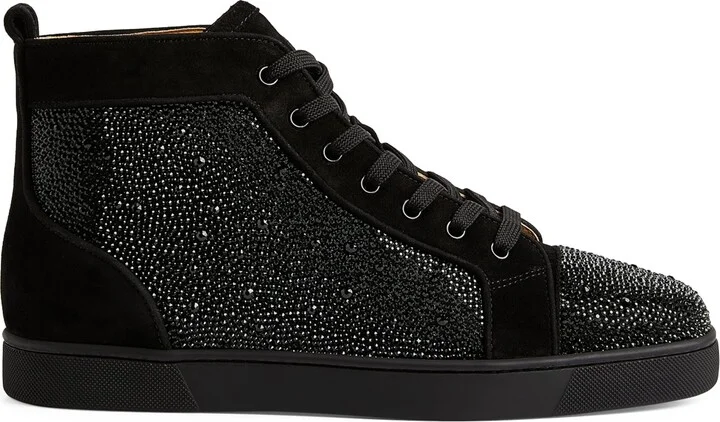 Christian Louboutin Louis Strass High-Top Suede Sneakers - Image 6