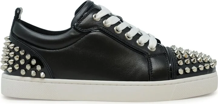 Christian Louboutin Louise Junior Spikes Black Nappa Sneakers