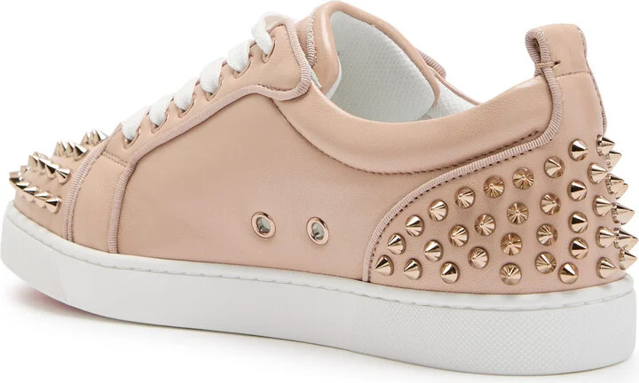 Christian Louboutin Louise Junior Spikes Pearlescent Leather Sneakers - Image 2