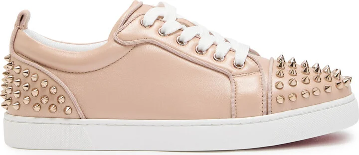 Christian Louboutin Louise Junior Spikes Pearlescent Leather Sneakers