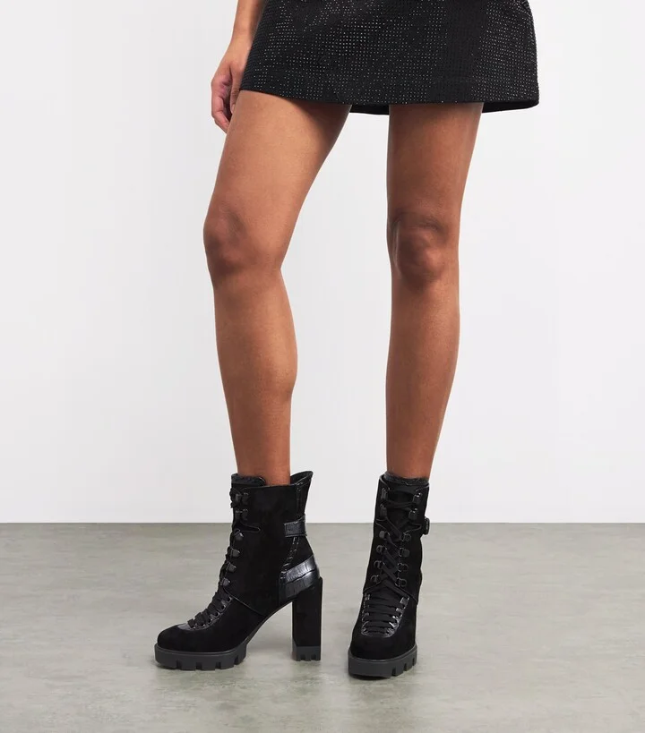 Christian Louboutin Macademia Suede Lace-Up Boots 100 - Image 5