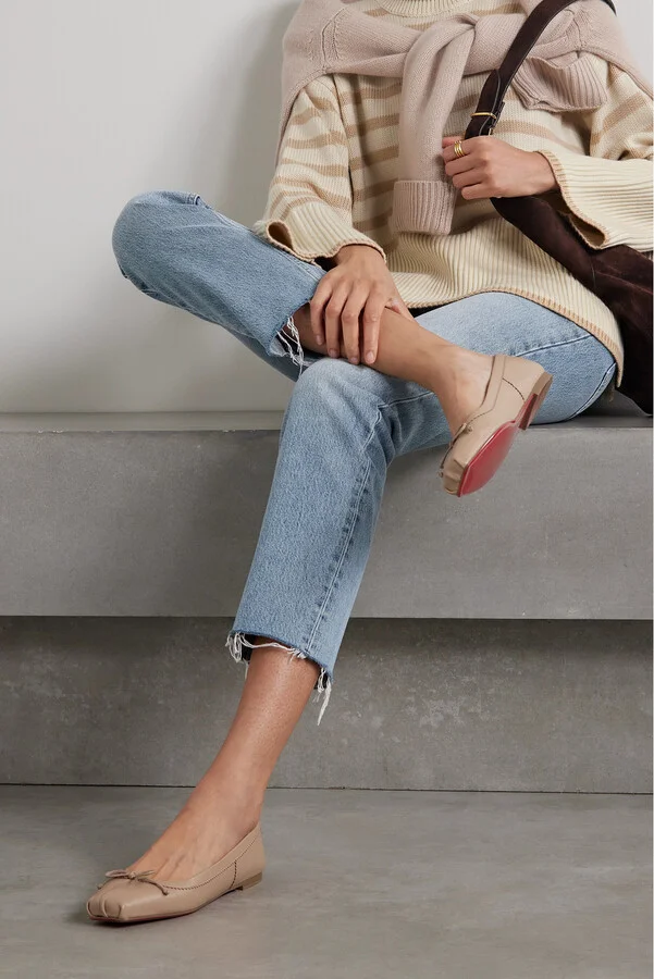 Christian Louboutin - Mamadrague Leather Ballet Flats - Neutrals - Image 2
