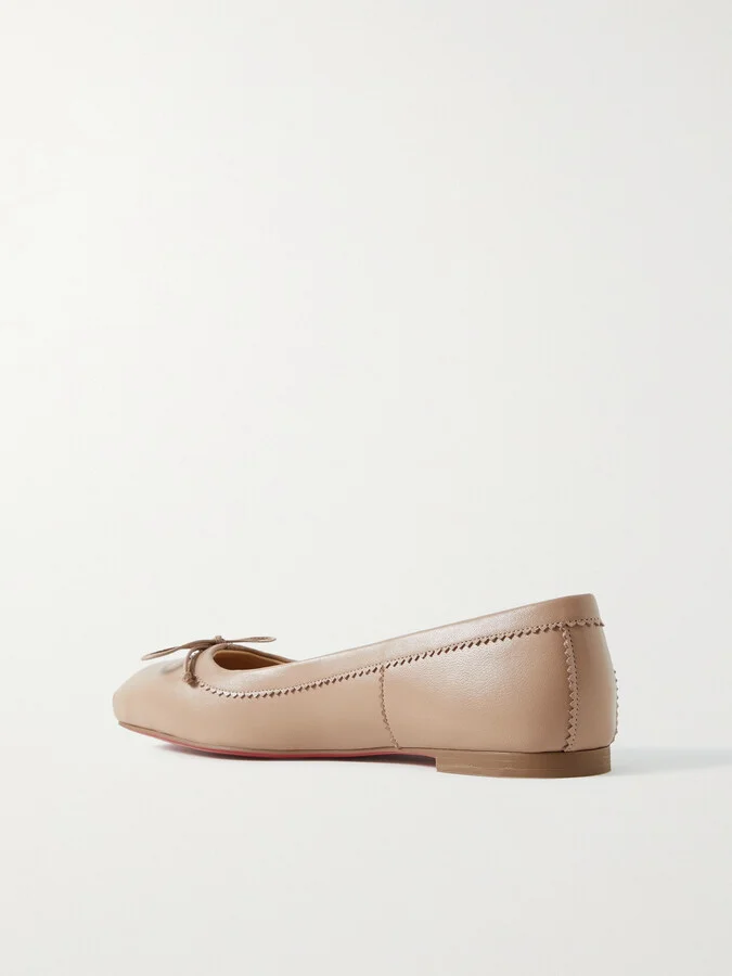 Christian Louboutin - Mamadrague Leather Ballet Flats - Neutrals - Image 3