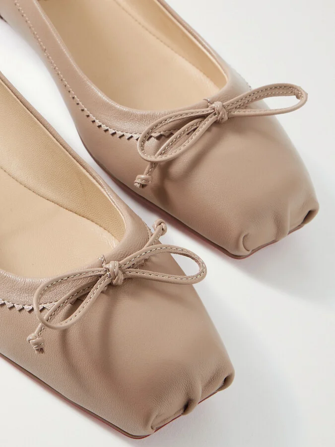 Christian Louboutin - Mamadrague Leather Ballet Flats - Neutrals - Image 4