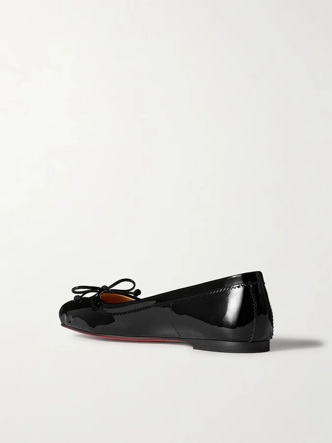 Christian Louboutin - Mamadrague Patent-leather Ballet Flats - Black - Image 3