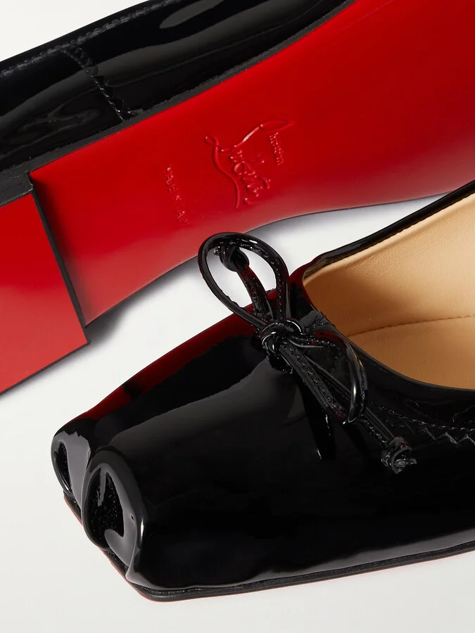 Christian Louboutin - Mamadrague Patent-leather Ballet Flats - Black - Image 4