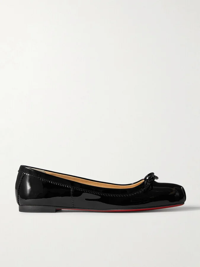 Christian Louboutin - Mamadrague Patent-leather Ballet Flats - Black
