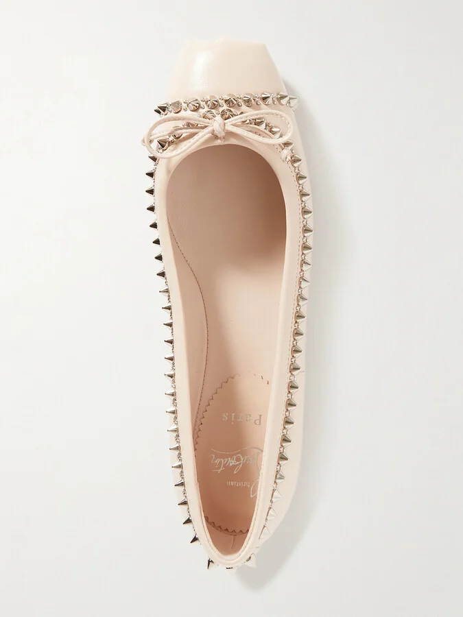 Christian Louboutin - Mamadrague Spiked Leather Ballet Flats - Cream - Image 5