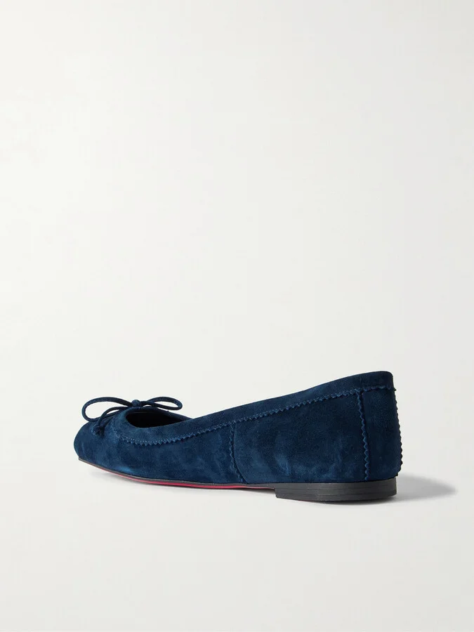 Christian Louboutin - Mamadrague Suede Ballet Flats - Blue - Image 3