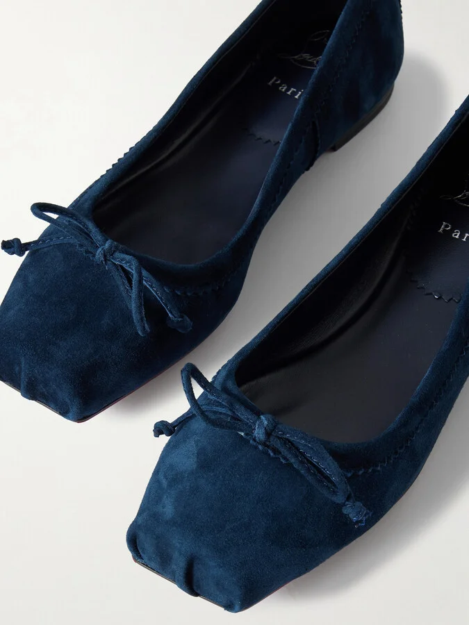 Christian Louboutin - Mamadrague Suede Ballet Flats - Blue - Image 4
