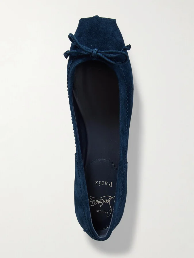 Christian Louboutin - Mamadrague Suede Ballet Flats - Blue - Image 5