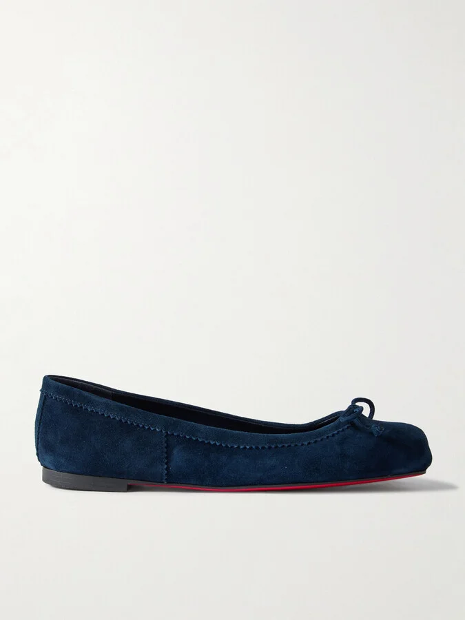 Christian Louboutin - Mamadrague Suede Ballet Flats - Blue