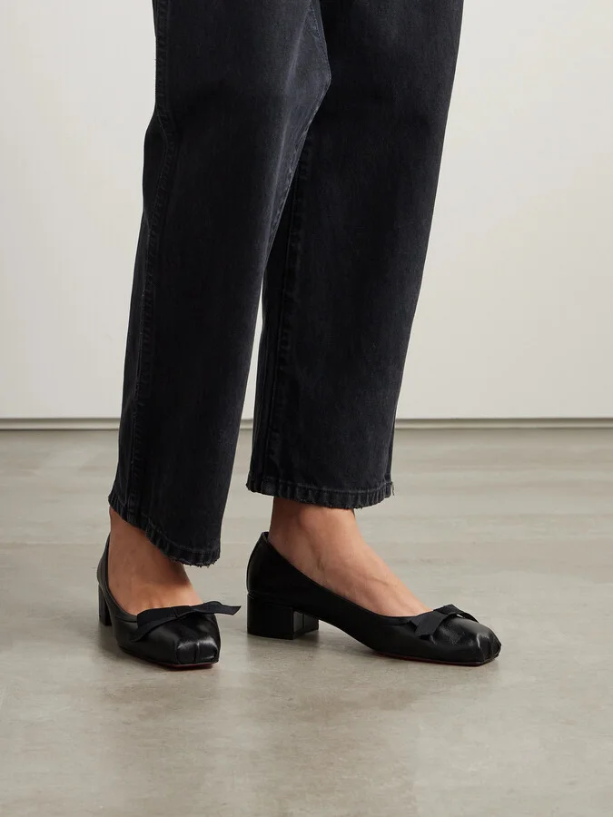 Christian Louboutin - Mamaflirt 30 Bow-embellished Leather Ballet Pumps - Black - Image 2