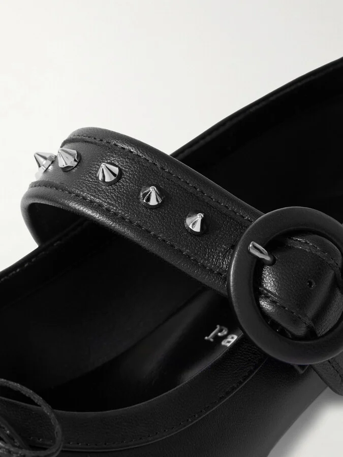 Christian Louboutin - Mamastrapita 30 Studded Leather Mary Jane Pumps - Black - Image 4