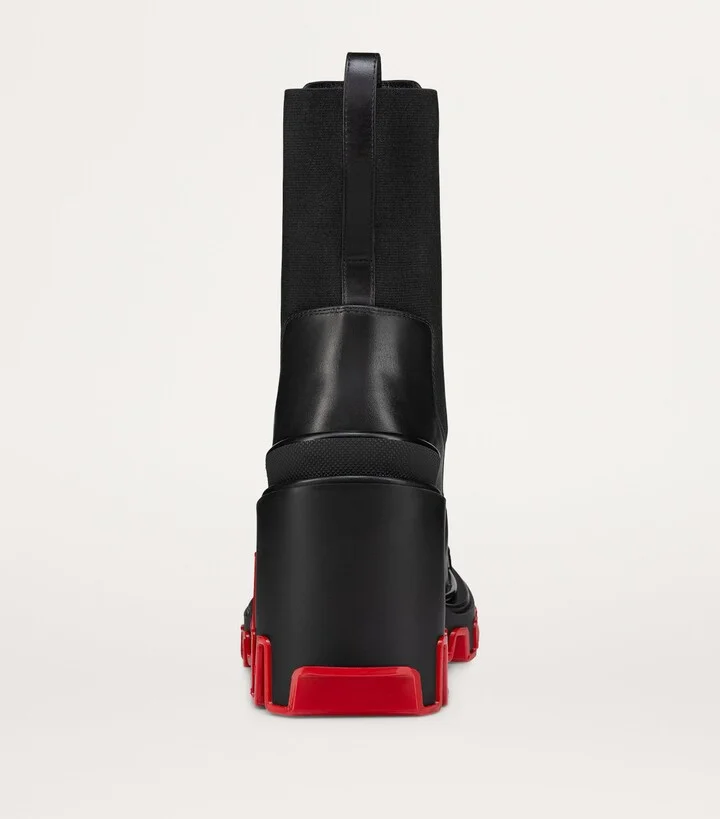 Christian Louboutin Marchacroche Dune Leather Heeled Boots 85 - Image 3