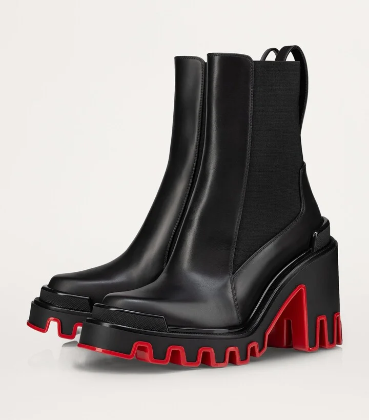 Christian Louboutin Marchacroche Dune Leather Heeled Boots 85 - Image 5