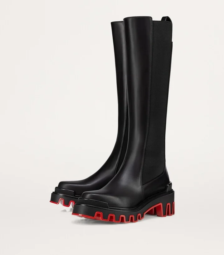 Christian Louboutin Marchacroche Dune Leather Knee-High Boots - Image 4