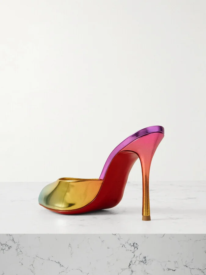 Christian Louboutin - Me Dolly 100 Iridescent Leather Mules - Multi - Image 3