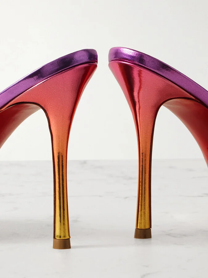 Christian Louboutin - Me Dolly 100 Iridescent Leather Mules - Multi - Image 4