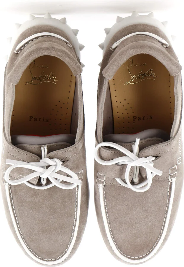 Christian Louboutin Men's Geromoc Lace Up Shoes Spiked Suede - Image 2