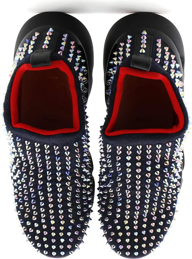 Christian Louboutin Men's Spike Sock Sneakers Spiked Neoprene - Image 2