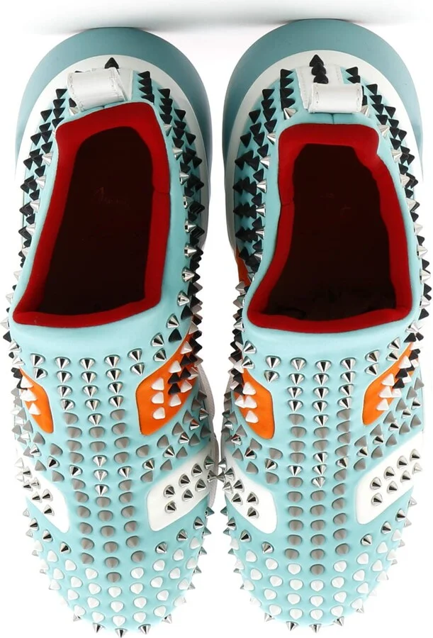Christian Louboutin Men's Spike Sock Sneakers Spiked Neoprene - Image 2