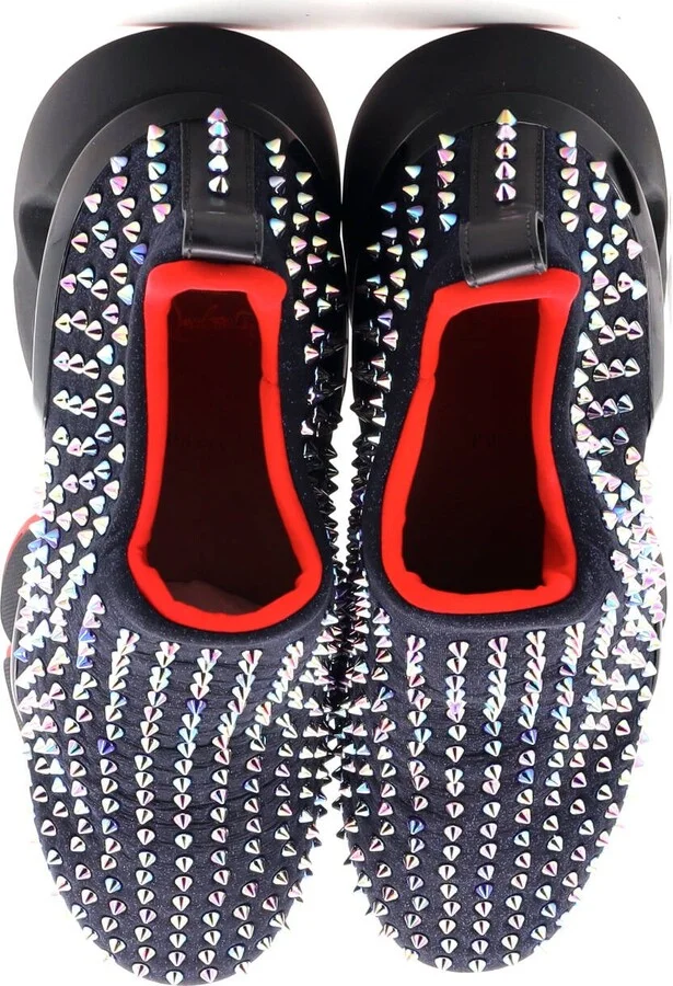 Christian Louboutin Men's Spike Sock Sneakers Spiked Neoprene - Image 2