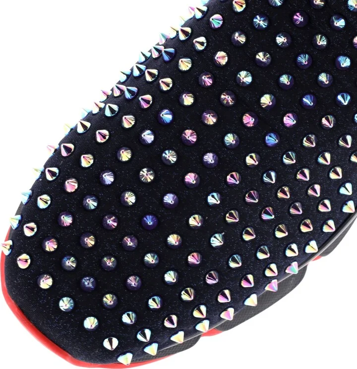 Christian Louboutin Men's Spike Sock Sneakers Spiked Neoprene - Image 5