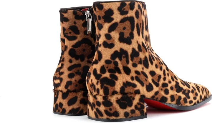 Christian Louboutin Men's Tounoir Ankle Boots Printed Calf Hair - Image 3
