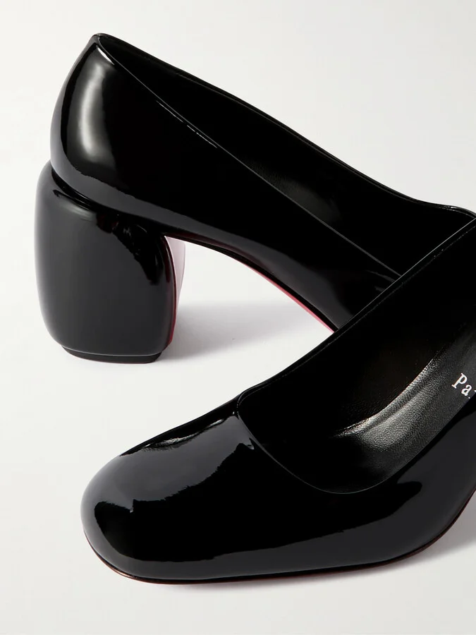Christian Louboutin - Minny 70 Patent-leather Pumps - Black - Image 4