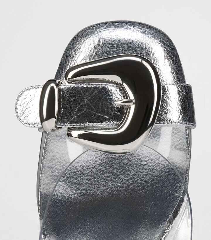 Christian Louboutin Minny Crinkled Leather Slingback Pumps 70 - Image 4