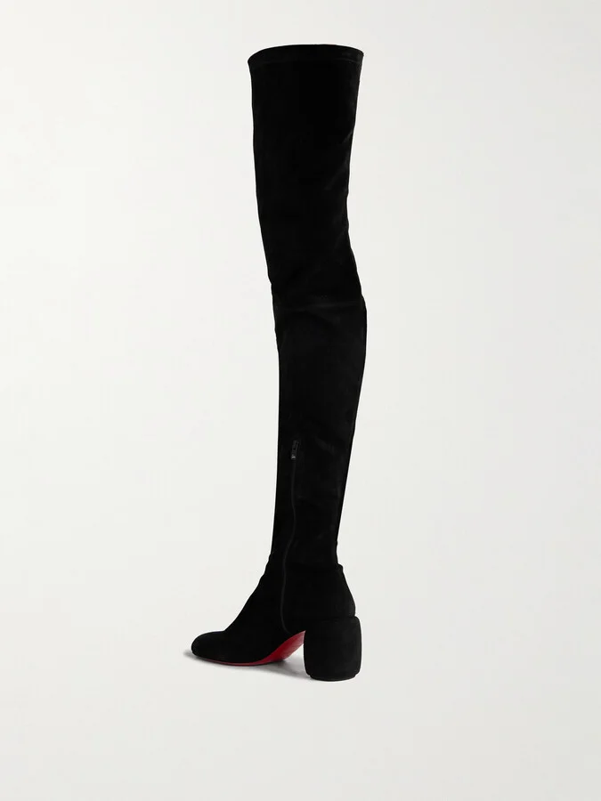 Christian Louboutin - Minny Suede Over-the-knee Boots - Black - Image 3