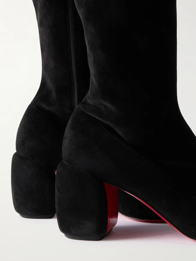 Christian Louboutin - Minny Suede Over-the-knee Boots - Black - Image 4