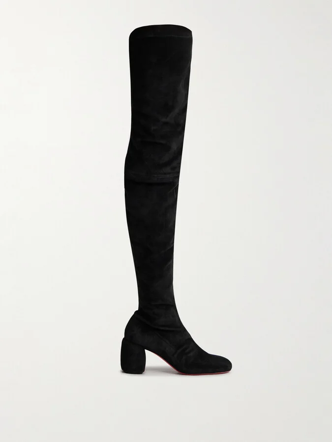 Christian Louboutin - Minny Suede Over-the-knee Boots - Black