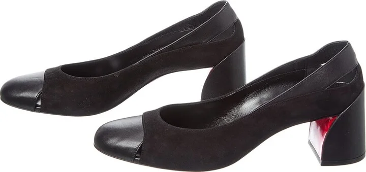 Christian Louboutin Miss Duvette 55 Suede & Leather Pump (Authentic Pre-Loved) - Image 2